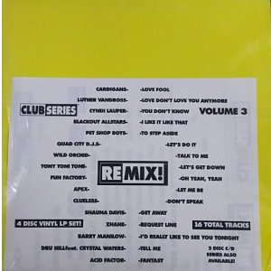 画像: $ REMIX ! CLUB SERIES VOLUME 3 (Club Series Volume 3) YYY289-3435-1-1