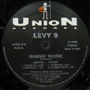 画像: $ LEVY 9 / GIMME MORE (UNION 014) YYY7+1 後程済