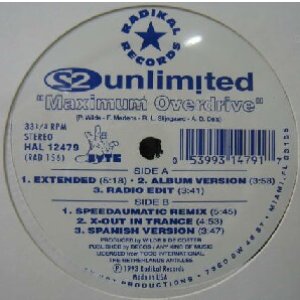 画像: 2 UNLIMITED / MAXIMUM OVERDRIVE (US)