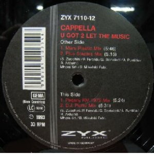 画像: $ CAPPELLA / U GOT 2 LET THE MUSIC (ZYX 7110-12) YYY336-4164-3-3
