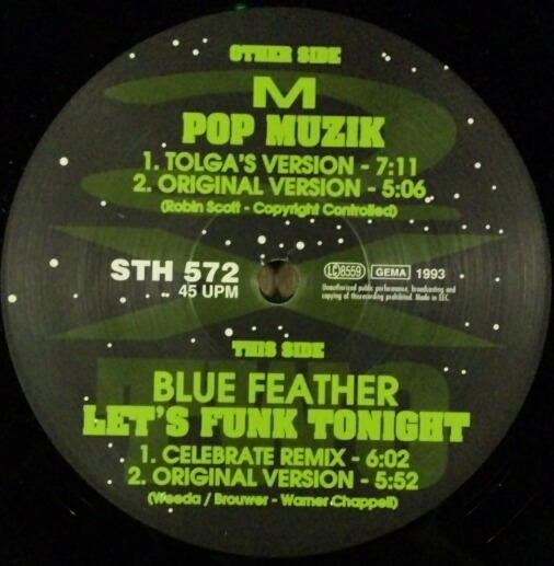画像1: M / Blue Feather ‎– Pop Muzik / Let's Funk Tonight 最終 未