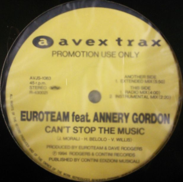 画像1: $ Euroteam feat. Annery Gordon / Can't Stop The Music (AVJS-1083) YYY0-399-4-6 後程済
