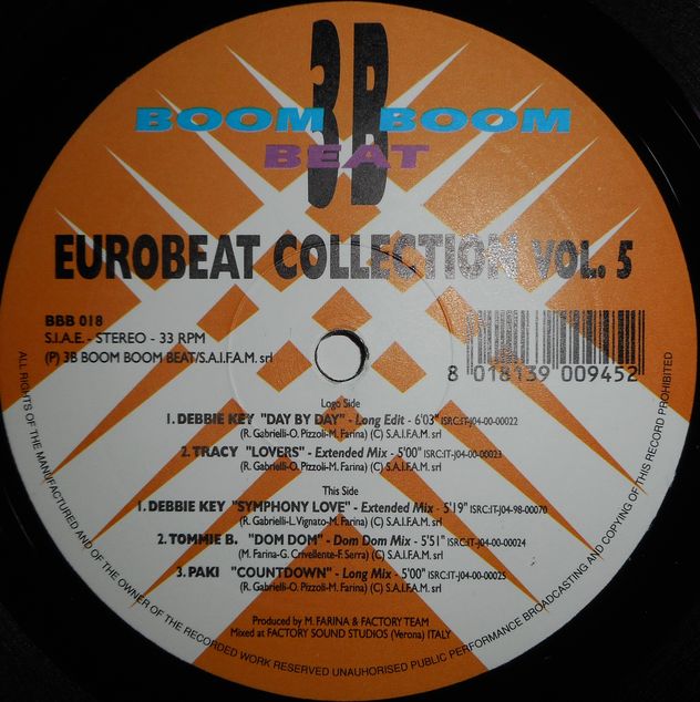 画像1: $ Eurobeat Collection Vol. 5 (BBB 018) Debbie Key / Day By Day EEE5+