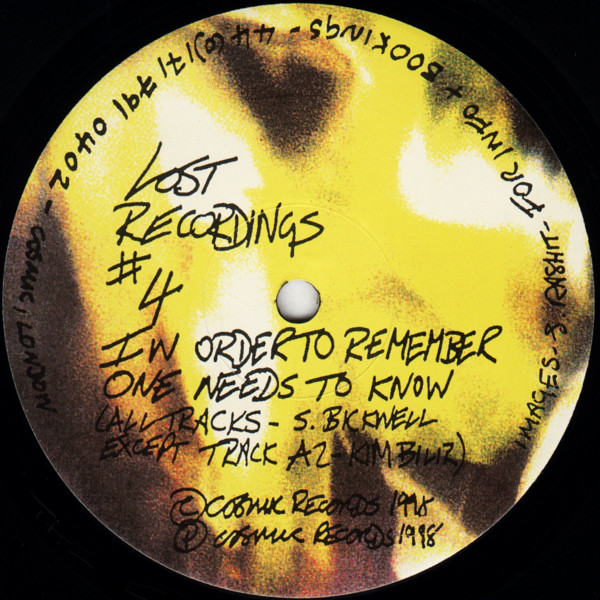 画像1: $ S. Bicknell / Kim Bilir / Lost Recordings #4 - In Order To Remember One Needs To Know  (COS019 ) YYY311-3939-25-25