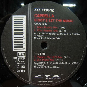 画像1: $ CAPPELLA / U GOT 2 LET THE MUSIC (ZYX 7110-12) YYY336-4164-3-3